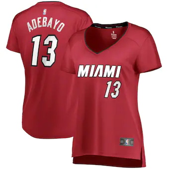 womens fanatics branded bam adebayo red miami heat fast bre-197